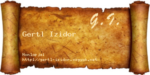 Gertl Izidor névjegykártya